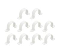 sourcing map 10Pcs PVC Pipe Straps, 32mm Plastic Conduit Strap, Two Hole PVC Pipe Clips for Tube, PVC Pipes, Conduit, Cables, Wire, Cord, Light Grey
