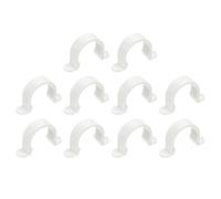 sourcing map 10Pcs PVC Pipe Straps, 40mm Plastic Conduit Strap, Two Hole PVC Pipe Clips for Tube, PVC Pipes, Conduit, Cables, Wire, Cord, Light Grey