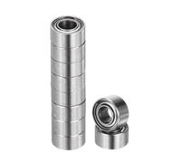 sourcing map 10pcs R133ZZ Deep Groove Ball Bearings 3/32" ID x 3/16" OD x 3/32" Height Miniature Bearings Double Metal Shielded Chrome Steel Z3 Bearing for Engineering Machinery, ABEC5