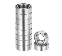 sourcing map 10pcs R168ZZ Deep Groove Ball Bearings 1/4" ID x 3/8" OD x 1/8" Height Miniature Bearings Double Metal Shielded Chrome Steel Z3 Bearing for Engineering Machinery, ABEC5