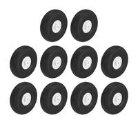 sourcing map 10Pcs RC Airplane Wheels 1.8" OD Aircraft PU Rubber Tire Tail Airplanes Wheel Replacement for DIY Model Plane Helicopter Car