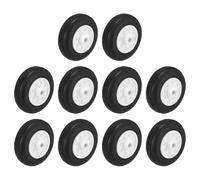 sourcing map 10Pcs RC Airplane Wheels 1" OD Aircraft PU Rubber Tire Tail Airplanes Wheel Replacement for DIY Model Plane Helicopter Car
