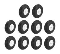 sourcing map 10Pcs RC Airplane Wheels 3" OD Aircraft PU Rubber Tire Tail Airplanes Wheel Replacement for DIY Model Plane Helicopter Car