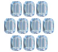 sourcing map 10Pcs Rectangle Crystal Glass Beads, Faceted Glass Beads Clear Loose Craft Flat Square Shape Spacer Bead for DIY Bracelet Necklace Keychain Making, Blue
