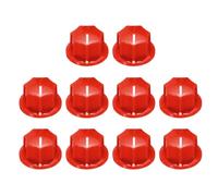 sourcing map 10pcs Red Guitar Effect Pedal Knob, 7/16" Plastic Brass Insert Electric Guitar Knobs for Amplifier Guitar Bass Volume Control