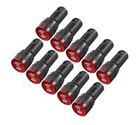 sourcing map 10Pcs Red Indicator Light with Buzzer AC/DC 24V, 22mm Panel Mount Flashing Alarm, for Electrical Control Panel, HVAC, DIY Projects