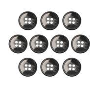 sourcing map 10pcs Resin Sewing Button, 15mm 5/8-Inch 4 Holes Round Pattern Flatback Buttons for Coat, Suits, Clothes Garment & DIY Crafts, 2#Black Pattern