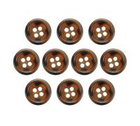 sourcing map 10pcs Resin Sewing Button, 15mm 5/8-Inch 4 Holes Round Pattern Flatback Buttons for Coat, Suits, Clothes Garment & DIY Crafts, 5#Coffee Brown