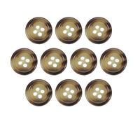 sourcing map 10pcs Resin Sewing Button, 15mm 5/8-Inch 4 Holes Round Pattern Flatback Buttons for Coat, Suits, Clothes Garment & DIY Crafts, 7#Coffee Brown