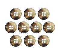 sourcing map 10pcs Resin Sewing Button, 15mm 5/8-Inch 4 Holes Round Pattern Flatback Buttons for Coat, Suits, Clothes Garment & DIY Crafts, 2#Coffee Brown