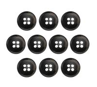 sourcing map 10pcs Resin Sewing Button, 15mm 5/8-Inch 4 Holes Round Pattern Flatback Buttons for Coat, Suits, Clothes Garment & DIY Crafts, 7#Black