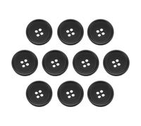 sourcing map 10pcs Resin Sewing Button, 23mm 7/8-Inch 4 Holes Round Pattern Flatback Buttons for Coat, Suits, Clothes Garment & DIY Crafts, 2#Black