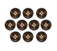 sourcing map 10pcs Resin Sewing Button, 23mm 7/8-Inch 4 Holes Round Pattern Flatback Buttons for Coat, Suits, Clothes Garment & DIY Crafts, 5#Coffee Brown