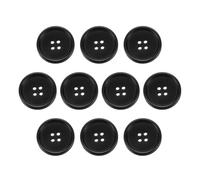 sourcing map 10pcs Resin Sewing Button, 25mm 1-Inch 4 Holes Round Pattern Flatback Buttons for Coat, Suits, Clothes Garment & DIY Crafts, 2#Black