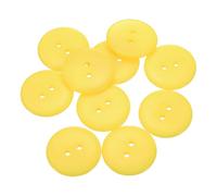 sourcing map 10pcs Resin Sewing Button, 28mm (1 1/8-inch) 2 Holes Round Craft Decorative Buttons for Coat, Clothes Holiday Decoration, Yellow