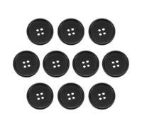 sourcing map 10pcs Resin Sewing Button, 28mm 1 1/8-Inch 4 Holes Round Pattern Flatback Buttons for Coat, Suits, Clothes Garment & DIY Crafts, 2#Black