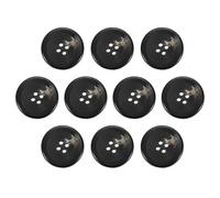 sourcing map 10pcs Resin Sewing Button, 28mm 1 1/8-Inch 4 Holes Round Pattern Flatback Buttons for Coat, Suits, Clothes Garment & DIY Crafts, 1#Black