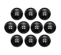 sourcing map 10pcs Resin Sewing Button, 28mm 1 1/8-Inch 4 Holes Round Pattern Flatback Buttons for Coat, Suits, Clothes Garment & DIY Crafts, 7#Black