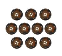 sourcing map 10pcs Resin Sewing Button, 30mm 1 3/16-Inch 4 Holes Round Pattern Flatback Buttons for Coat, Suits, Clothes Garment & DIY Crafts, 5#Coffee Brown
