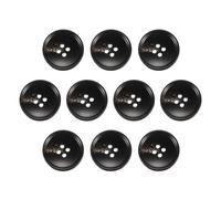 sourcing map 10pcs Resin Sewing Button, 30mm 1 3/16-Inch 4 Holes Round Pattern Flatback Buttons for Coat, Suits, Clothes Garment & DIY Crafts, 4#Coffee Brown