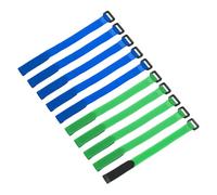 sourcing map 10Pcs Reusable Battery Tie Down Straps,0.8x12 Blue/Green Nylon Multipurpose Battery Hold Down Adjustable Cinch Strap Hook Loop Fastening Tie for Quadcopter FPV RC Drone Boat Car