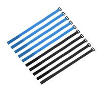 sourcing map 10Pcs Reusable Battery Tie Down Straps,0.8x20" Black/Blue Nylon Multipurpose Battery Hold Down Adjustable Cinch Strap Hook Loop Fastening Tie for Quadcopter FPV RC Drone Boat Car