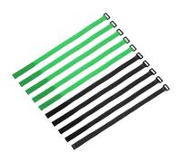 sourcing map 10Pcs Reusable Battery Tie Down Straps,0.8x20 Black/Green Nylon Multipurpose Battery Hold Down Adjustable Cinch Strap Hook Loop Fastening Tie for Quadcopter FPV RC Drone Boat Car