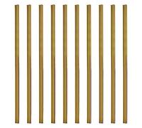 sourcing map 10Pcs Reusable Metal Straws, 8.5" Heart Shape Stainless Steel Straw for Drinking Milkshake, Cold Drink, Beverage (Gold Tone)