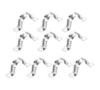 sourcing map 10Pcs Rigid Pipe Straps, 35mm(1.38") 304 Stainless Steel 2 Hole U-Shaped Bracket Tube Hanger Pipe Clamps for Fixing Pipe Cable