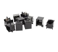 sourcing map 10pcs RJ11 Modular Jack 6P6C PCB Socket Mount Telephone Connectors