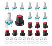 sourcing map 10pcs RK097N B50K Potentiometer, 3Pin Single Linear Rotar