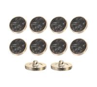 sourcing map 10Pcs Round Button, 23mm/0.9" Resin Vintage Decorative Pattern Button Sewing Craft Accessories for Blazer Clothes Uniform Jacket Coat, Black