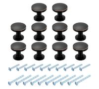 sourcing map 10Pcs Round Cabinet Knobs, 1.2" Dia x 1.1" Height Drawer Knob Handle Pulls for Kitchen Cabinets Bedroom Dresser Wardrobe, Oil Rubbed Bronze