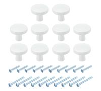 sourcing map 10Pcs Round Cabinet Knobs, 1.3" Dia x 1.02" Height Drawer Knob Handle Pulls for Kitchen Cabinets Bedroom Dresser Wardrobe, White