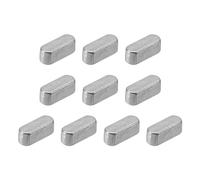 sourcing map 10Pcs Round Ended Feather Key, 3 x 3 x 8mm Stainless Steel Parallel Drive Shaft Key Stock for Shaft Type Fastening Connection
