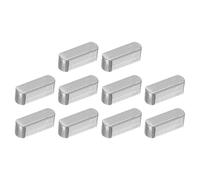 sourcing map 10Pcs Round Ended Feather Key, 4 x 4 x 12mm Carbon Steel Parallel Drive Shaft Key Stock, Machine Keyway for Shaft Type Fastening Connection