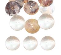 sourcing map 10Pcs Round Natural Shell Buttons,28mm 2 Holes Mother of Pearl Craft Seashell Sewing Buttons for Clothes Shirts Dresses Sewing DIY Craft Making, Dark Smoke Grey