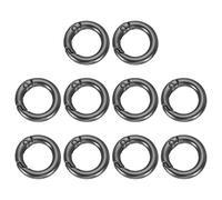 sourcing map 10Pcs Round Spring Snap Hooks, 12.6mm O Rings Buckle Clips Round Keyring Keychain Clip for Bags Purses DIY Chain Extender Accessory, Matte Dark Grey