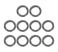 sourcing map 10Pcs Round Spring Snap Hooks, 18.8mm O Rings Buckle Clips Round Keyring Keychain Clip for Bags Purses DIY Chain Extender Accessory, Matte Dark Grey
