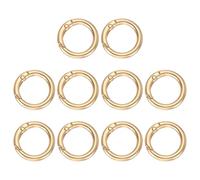 sourcing map 10Pcs Round Spring Snap Hooks, 18.8mm O Rings Buckle Clips Round Keyring Keychain Clip for Bags Purses DIY Chain Extender Accessory, Matte Gold