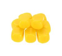 sourcing map 10Pcs Rounded Blank Six Sided Dice 16mm/0.6inch Acrylic Dice Cube with Smoothed Surface for Party Board Game Craft Making, Yellow