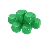 sourcing map 10Pcs Rounded Blank Six Sided Dice 16mm/0.6inch Acrylic Dice Cube with Smoothed Surface for Party Board Game Craft Making, Green