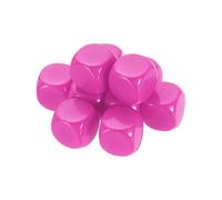 sourcing map 10Pcs Rounded Blank Six Sided Dice 16mm/0.6inch Acrylic Dice Cube with Smoothed Surface for Party Board Game Craft Making, Pink