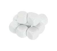 sourcing map 10Pcs Rounded Blank Six Sided Dice 16mm/0.6inch Acrylic Dice Cube with Smoothed Surface for Party Board Game Craft Making, White