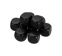 sourcing map 10Pcs Rounded Blank Six Sided Dice 16mm/0.6inch Acrylic Dice Cube with Smoothed Surface for Party Board Game Craft Making, Black