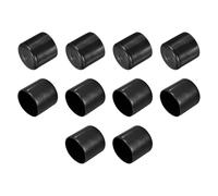 sourcing map 10pcs Rubber End Caps 1 11/16"(43mm) ID Vinyl Round Tube Bolt Cap Cover Thread Protectors Black