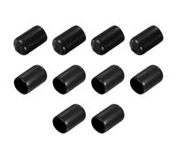 sourcing map 10pcs Rubber End Caps 1/2"(13.5mm) ID Vinyl Round Tube Bolt Cap Cover Thread Protectors Black