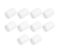 sourcing map 10pcs Rubber End Caps 19mm(3/4") ID Vinyl Round End Cap Cover Screw Thread Protectors White