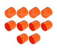 sourcing map 10pcs Rubber End Caps 25mm(1") ID Vinyl Round End Cap Cover Screw Thread Protectors,Orange