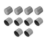 sourcing map 10pcs Rubber End Caps 33mm ID Vinyl Round End Cap Cover Screw Thread Protector Light Grey